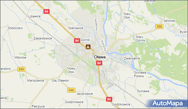 mapa Oława, Oława na mapie Targeo