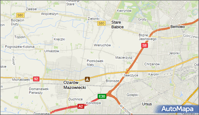 mapa Piotrkówek Duży, Piotrkówek Duży na mapie Targeo