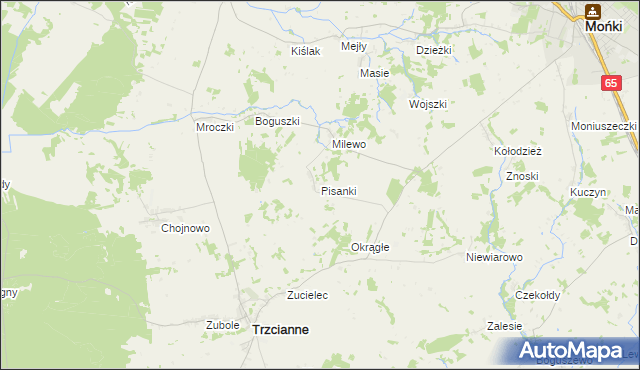 mapa Pisanki, Pisanki na mapie Targeo