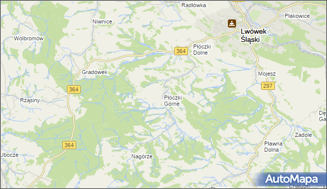 mapa Płóczki Górne, Płóczki Górne na mapie Targeo