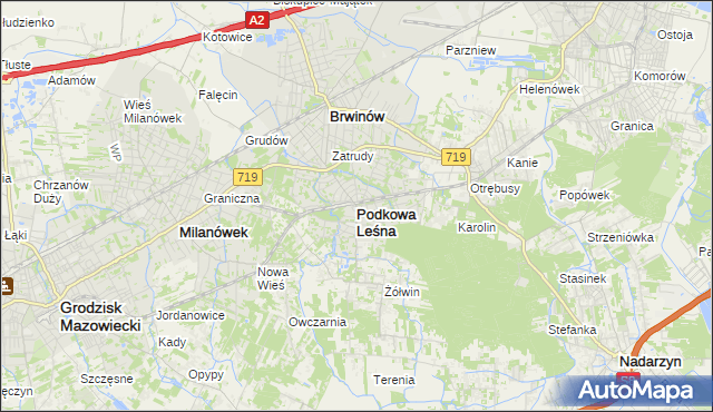 mapa Podkowa Leśna, Podkowa Leśna na mapie Targeo