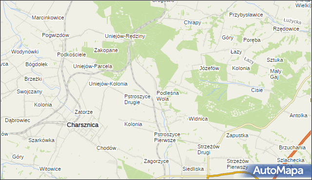 mapa Podleśna Wola, Podleśna Wola na mapie Targeo