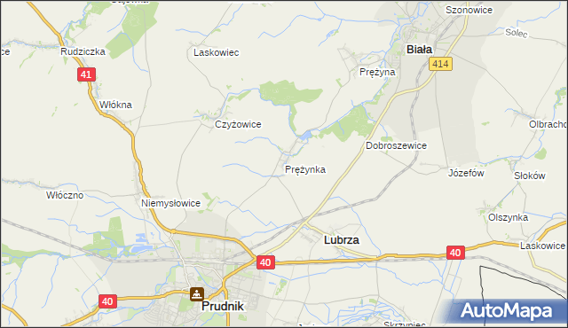 mapa Prężynka, Prężynka na mapie Targeo