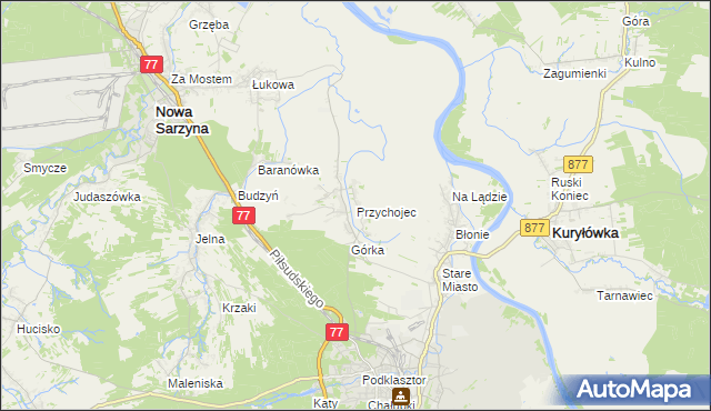 mapa Przychojec, Przychojec na mapie Targeo