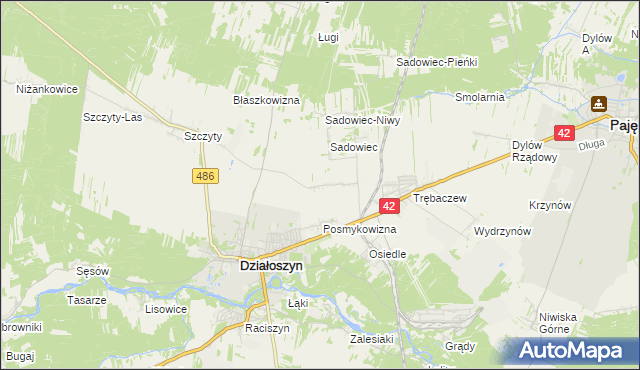 mapa Sadowiec-Wrzosy, Sadowiec-Wrzosy na mapie Targeo