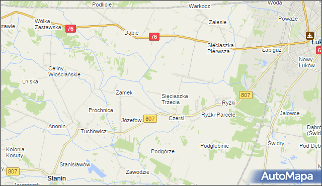 mapa Sięciaszka Trzecia, Sięciaszka Trzecia na mapie Targeo