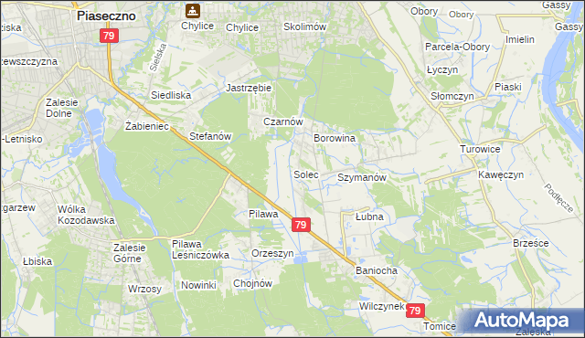 mapa Solec gmina Góra Kalwaria, Solec gmina Góra Kalwaria na mapie Targeo