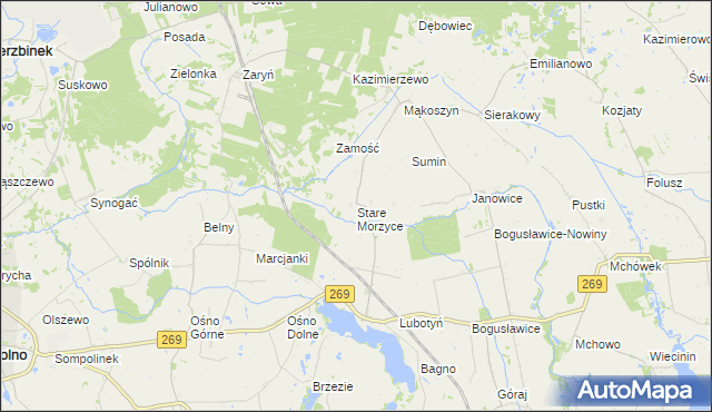 mapa Stare Morzyce, Stare Morzyce na mapie Targeo