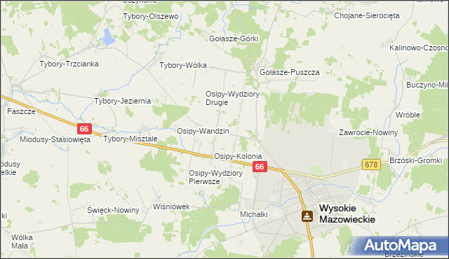 mapa Stare Osipy, Stare Osipy na mapie Targeo