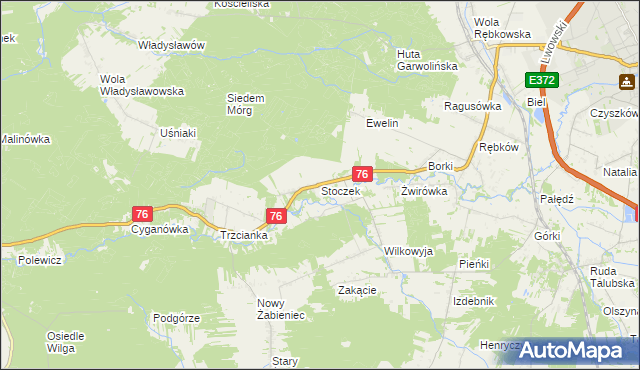 mapa Stoczek gmina Garwolin, Stoczek gmina Garwolin na mapie Targeo