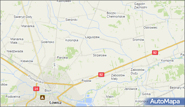mapa Strzelcew, Strzelcew na mapie Targeo