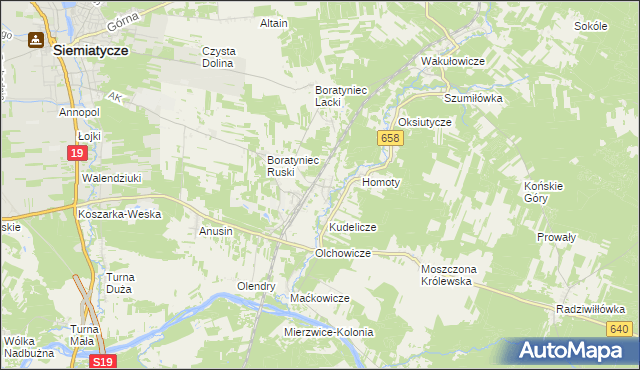 mapa Szerszenie, Szerszenie na mapie Targeo