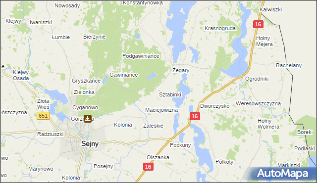 mapa Sztabinki, Sztabinki na mapie Targeo