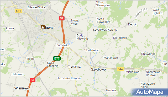 mapa Szydłówek gmina Szydłowo, Szydłówek gmina Szydłowo na mapie Targeo