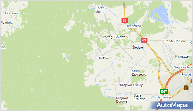 mapa Tabędz, Tabędz na mapie Targeo