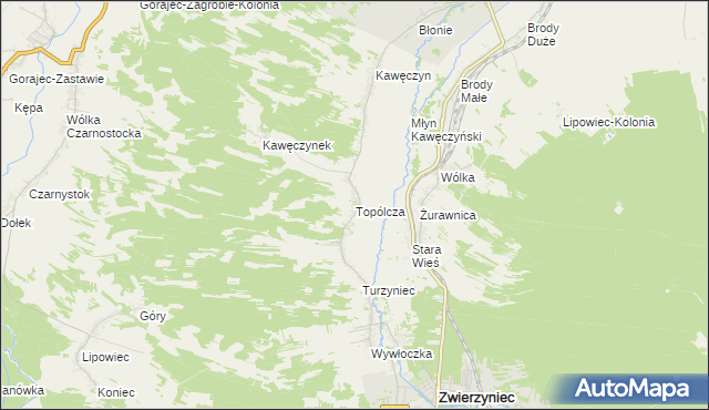 mapa Topólcza, Topólcza na mapie Targeo