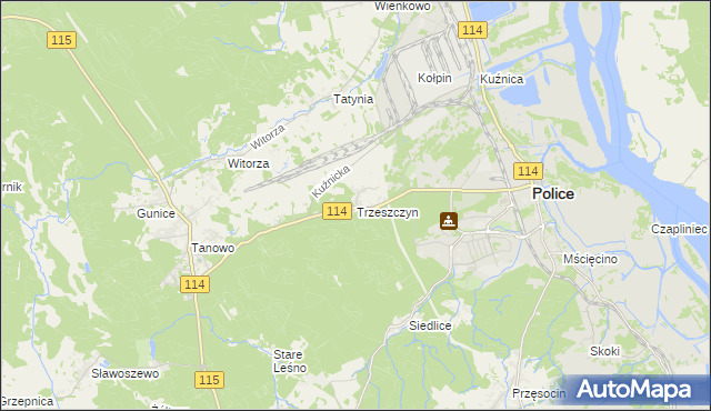 mapa Trzeszczyn, Trzeszczyn na mapie Targeo