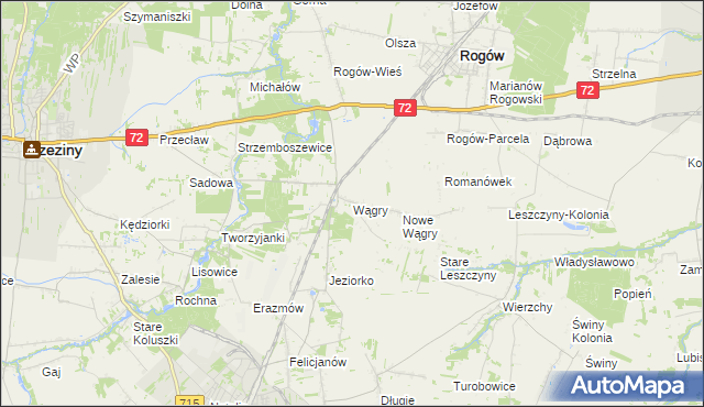 mapa Wągry, Wągry na mapie Targeo