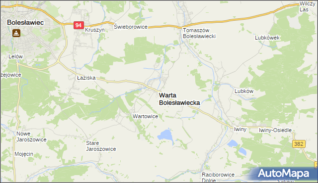 mapa Warta Bolesławiecka, Warta Bolesławiecka na mapie Targeo