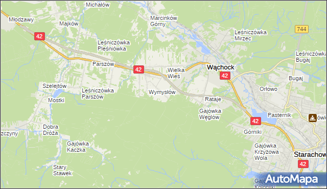mapa Węglów, Węglów na mapie Targeo