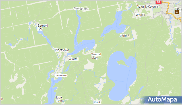 mapa Wiartel Mały, Wiartel Mały na mapie Targeo