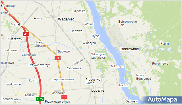 mapa Włoszyca Lubańska, Włoszyca Lubańska na mapie Targeo