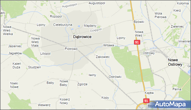 mapa Żakowiec, Żakowiec na mapie Targeo