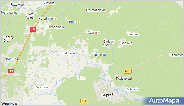 mapa Zapieczki, Zapieczki na mapie Targeo