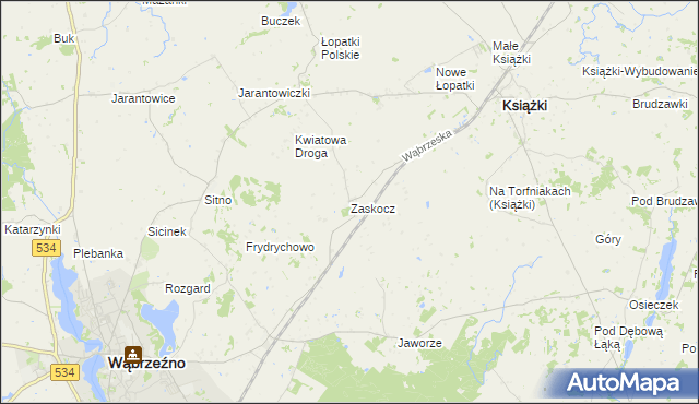 mapa Zaskocz, Zaskocz na mapie Targeo