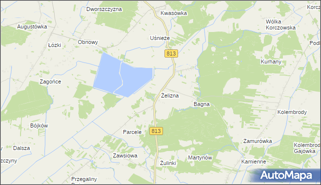 mapa Żelizna, Żelizna na mapie Targeo