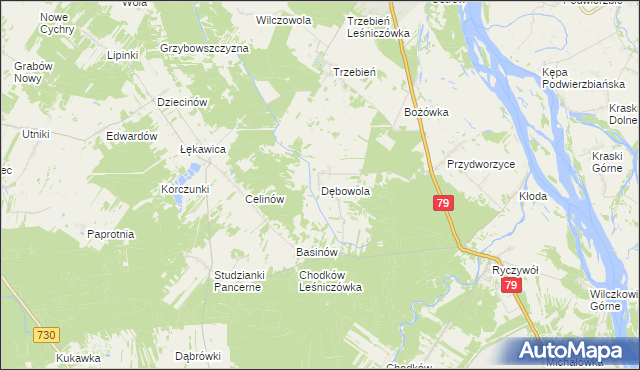 mapa Dębowola, Dębowola na mapie Targeo