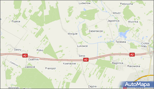 mapa Łukowce, Łukowce na mapie Targeo