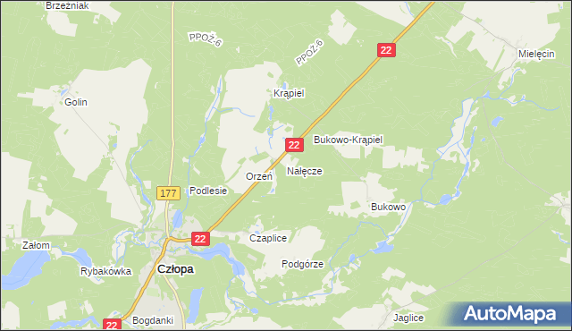 mapa Nałęcze, Nałęcze na mapie Targeo