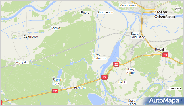 mapa Nowy Raduszec, Nowy Raduszec na mapie Targeo