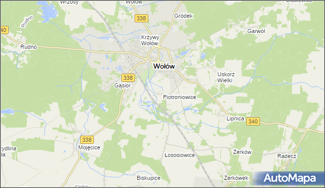 mapa Piotroniowice, Piotroniowice na mapie Targeo