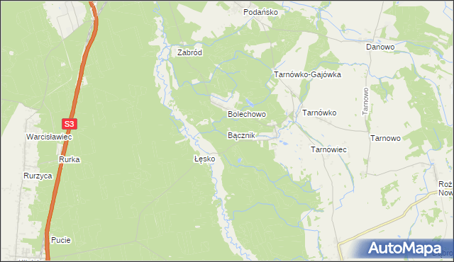 mapa Bącznik, Bącznik na mapie Targeo