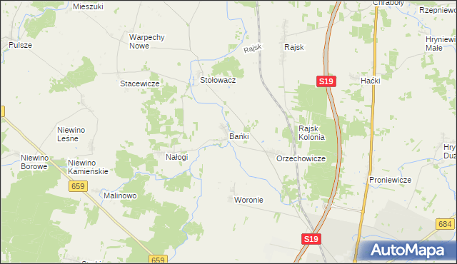 mapa Bańki, Bańki na mapie Targeo