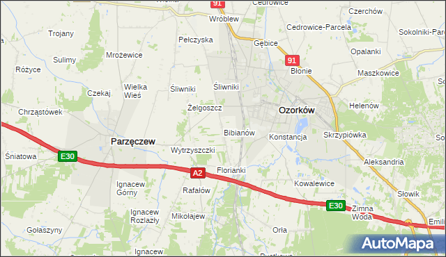 mapa Bibianów, Bibianów na mapie Targeo