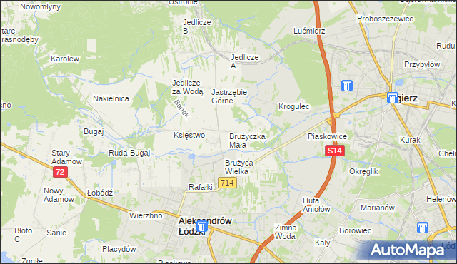 mapa Brużyczka Mała, Brużyczka Mała na mapie Targeo