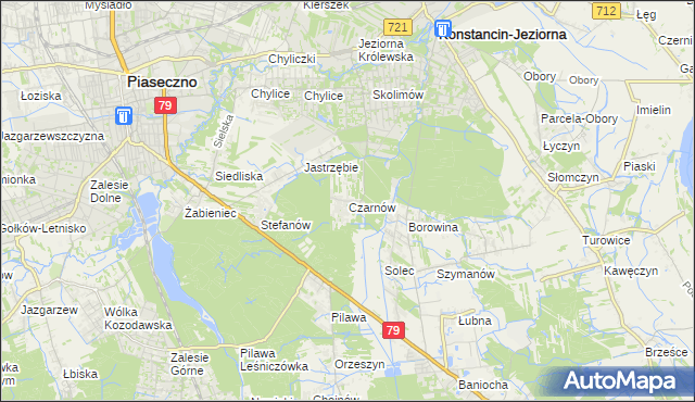 mapa Czarnów gmina Konstancin-Jeziorna, Czarnów gmina Konstancin-Jeziorna na mapie Targeo