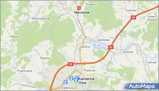 mapa Dębrznik, Dębrznik na mapie Targeo