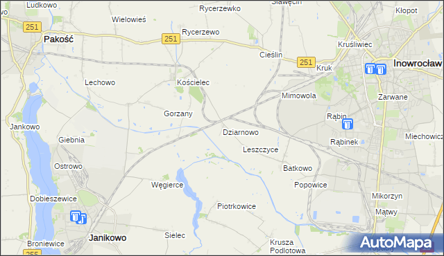 mapa Dziarnowo gmina Pakość, Dziarnowo gmina Pakość na mapie Targeo