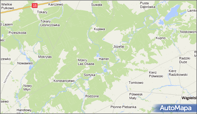 mapa Hamer gmina Golub-Dobrzyń, Hamer gmina Golub-Dobrzyń na mapie Targeo