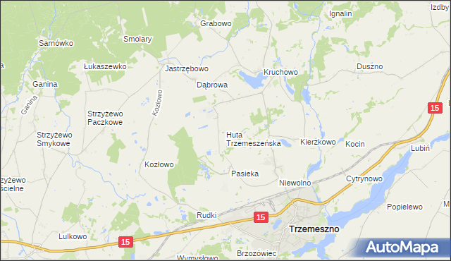 mapa Huta Trzemeszeńska, Huta Trzemeszeńska na mapie Targeo