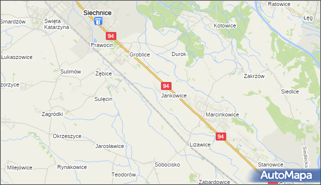 mapa Jankowice gmina Oława, Jankowice gmina Oława na mapie Targeo