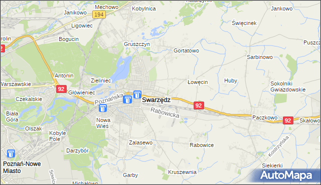 mapa Jasin gmina Swarzędz, Jasin gmina Swarzędz na mapie Targeo