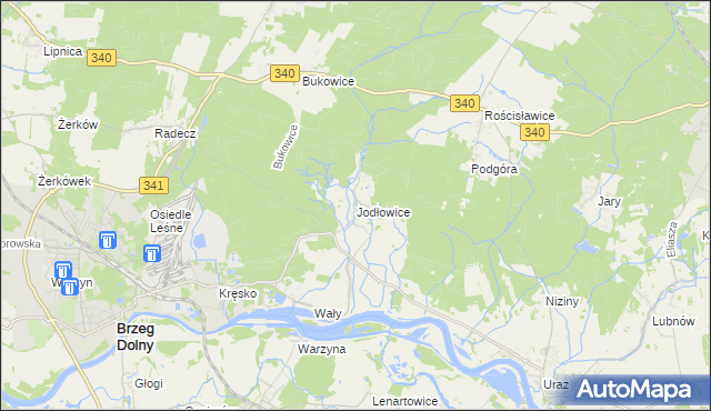 mapa Jodłowice, Jodłowice na mapie Targeo