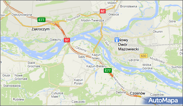 mapa Kazuń Nowy, Kazuń Nowy na mapie Targeo