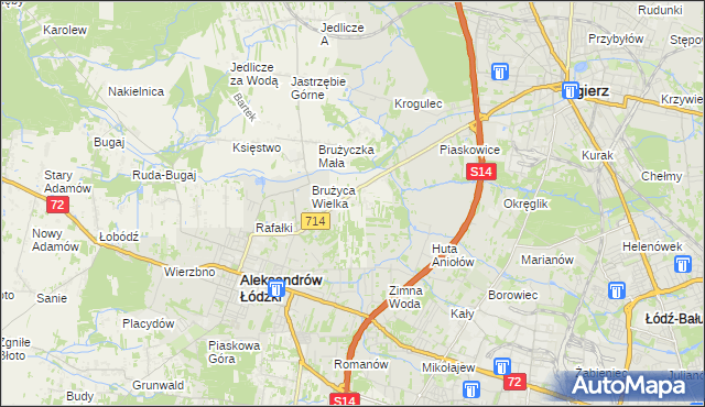 mapa Kolonia Brużyca, Kolonia Brużyca na mapie Targeo