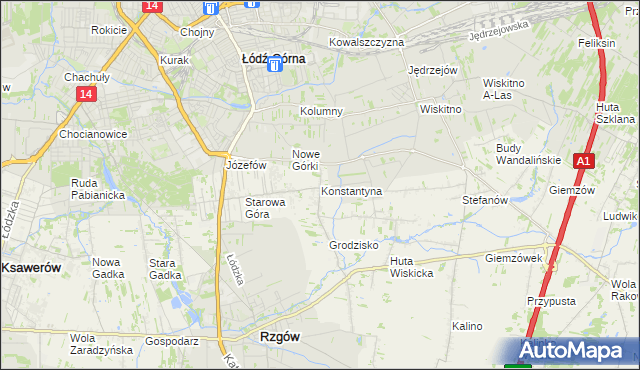 mapa Konstantyna, Konstantyna na mapie Targeo